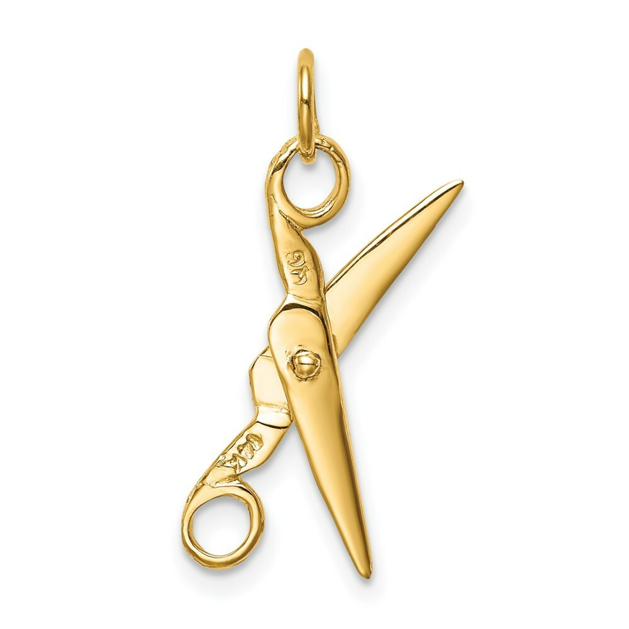 14K Yellow Gold Moveable Scissors Charm - (A98-908)