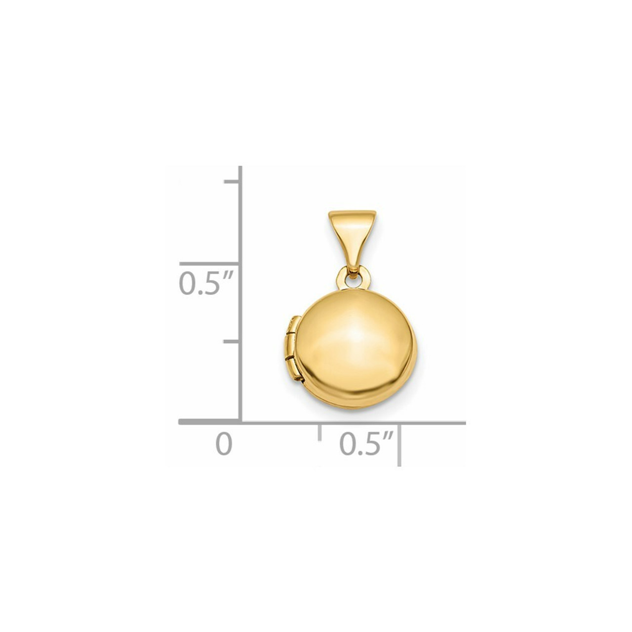 14K Yellow Gold Polished Domed 10mm Round Locket - (A99-418)