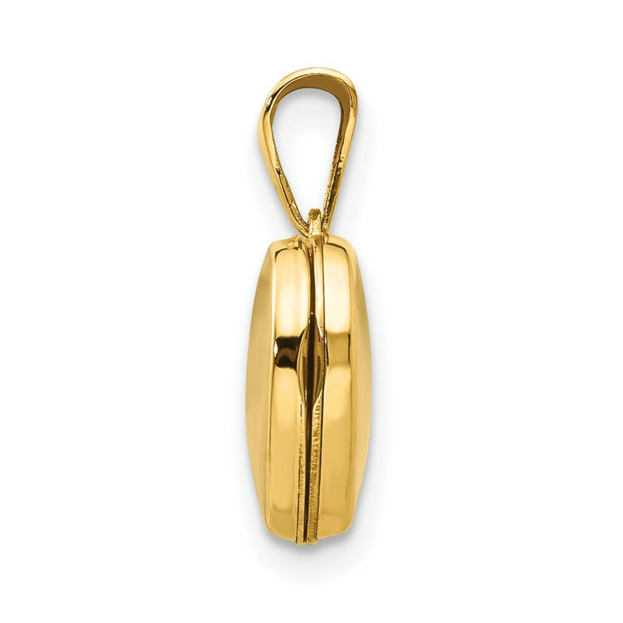 14K Yellow Gold Plain Heart Locket 15x10mm - (A99-422)