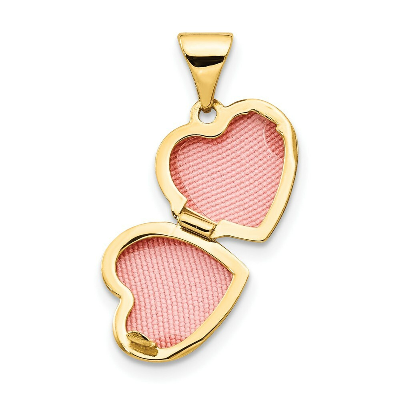 14K Yellow Gold Plain Heart Locket 15x10mm - (A99-422)