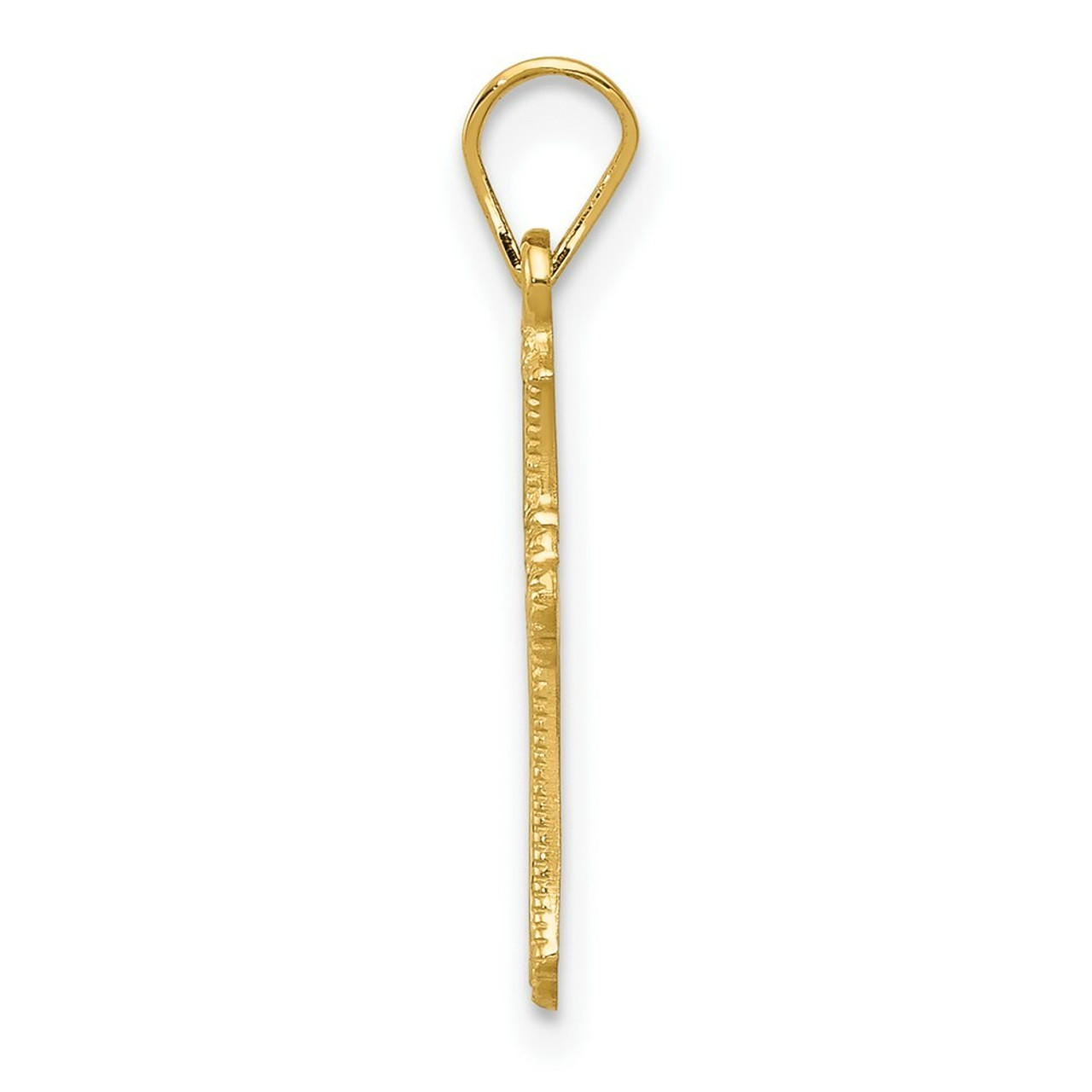 14K Yellow Gold Budded Cross Charm - (B11-223)