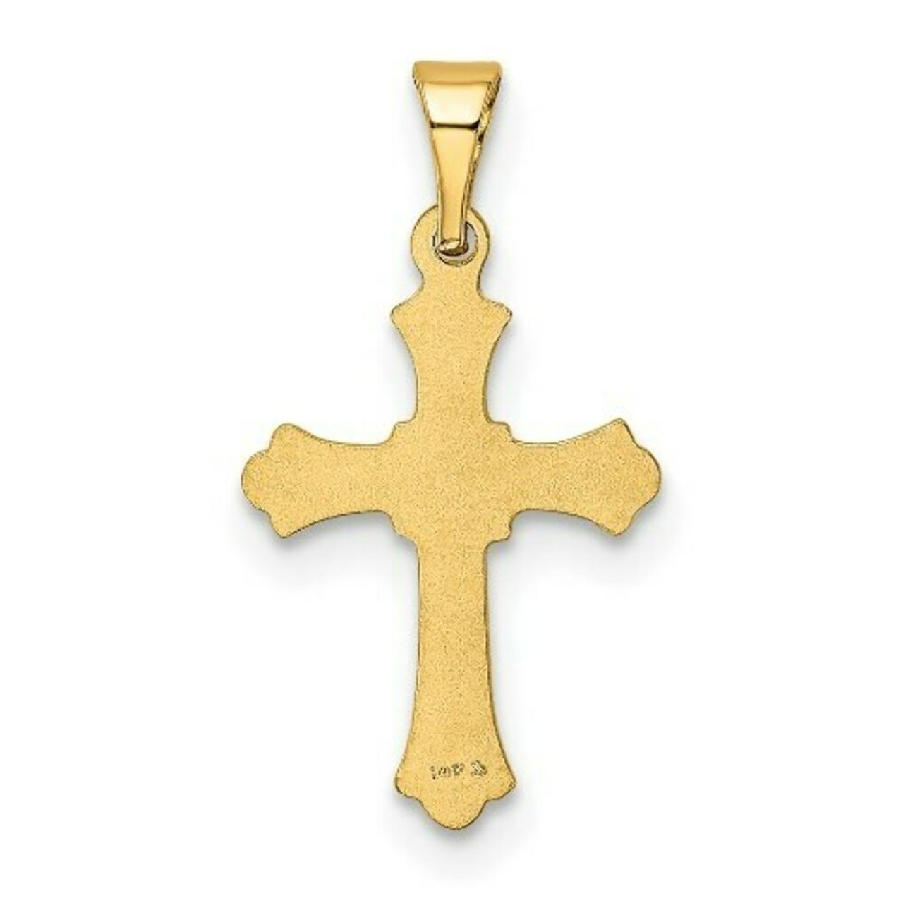 14K Yellow Gold Budded Cross Charm - (B11-223)