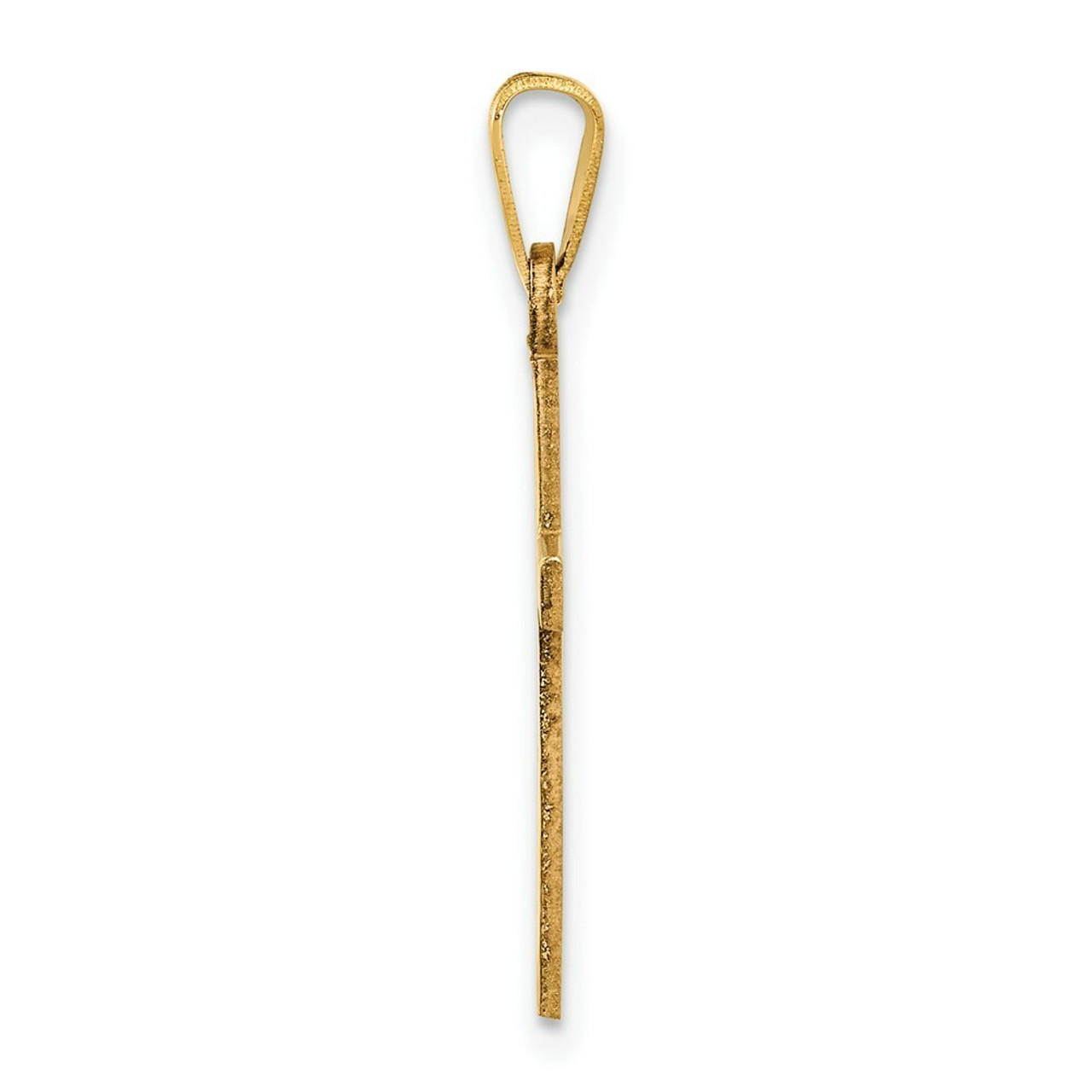 14K Yellow Gold Solid Cross Pendant 25mm length - (B11-462)