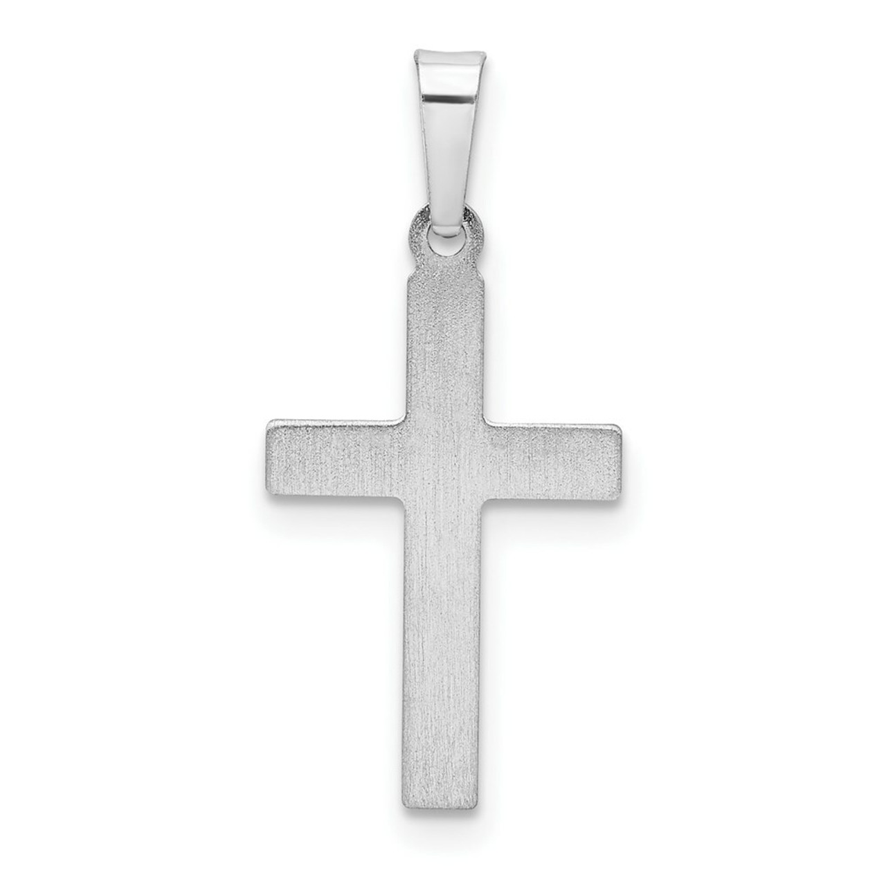 14K White Gold Polished Latin Cross Pendant - (B11-535)