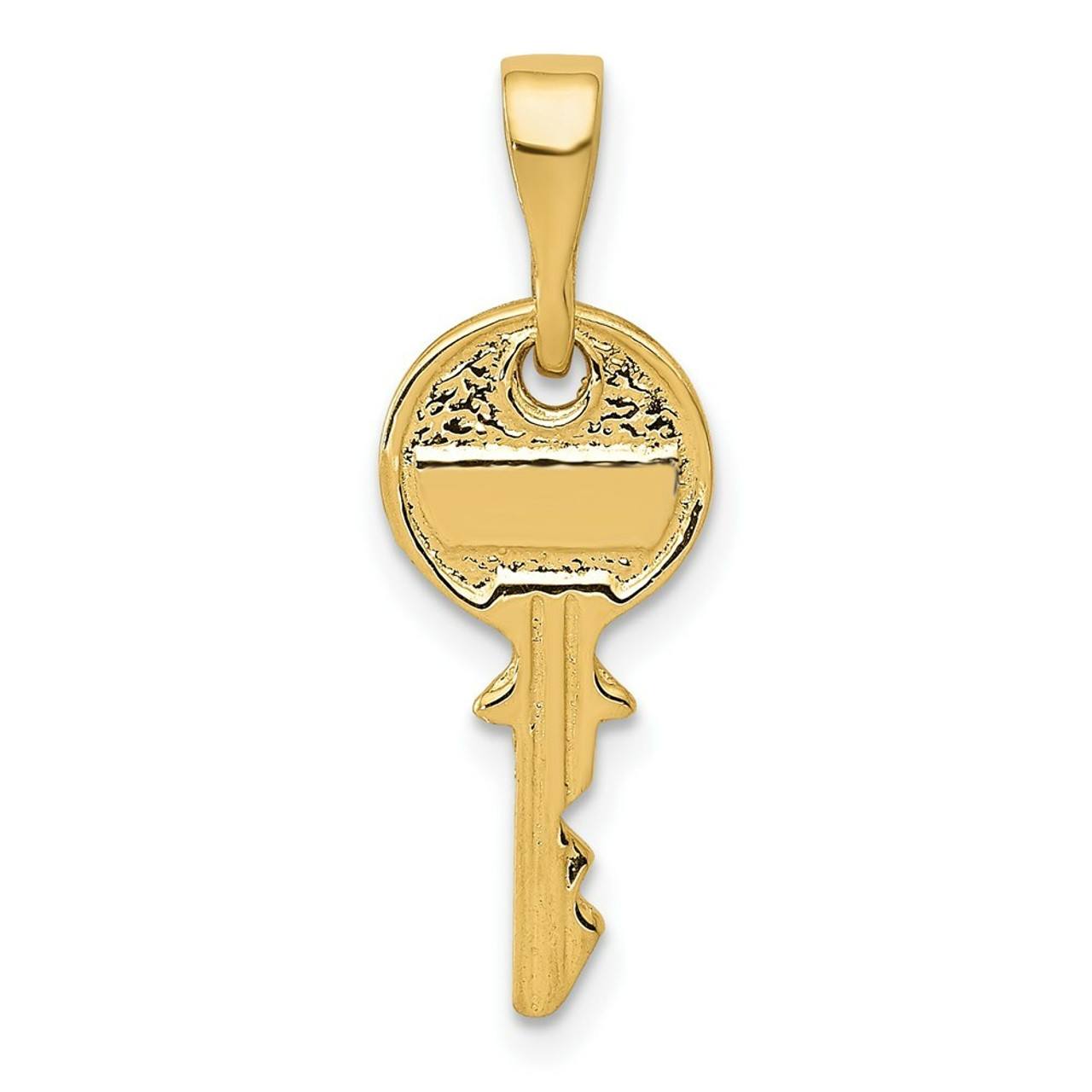 14K Yellow Gold Yellow Gold Polished Key Pendant - (B14-376)