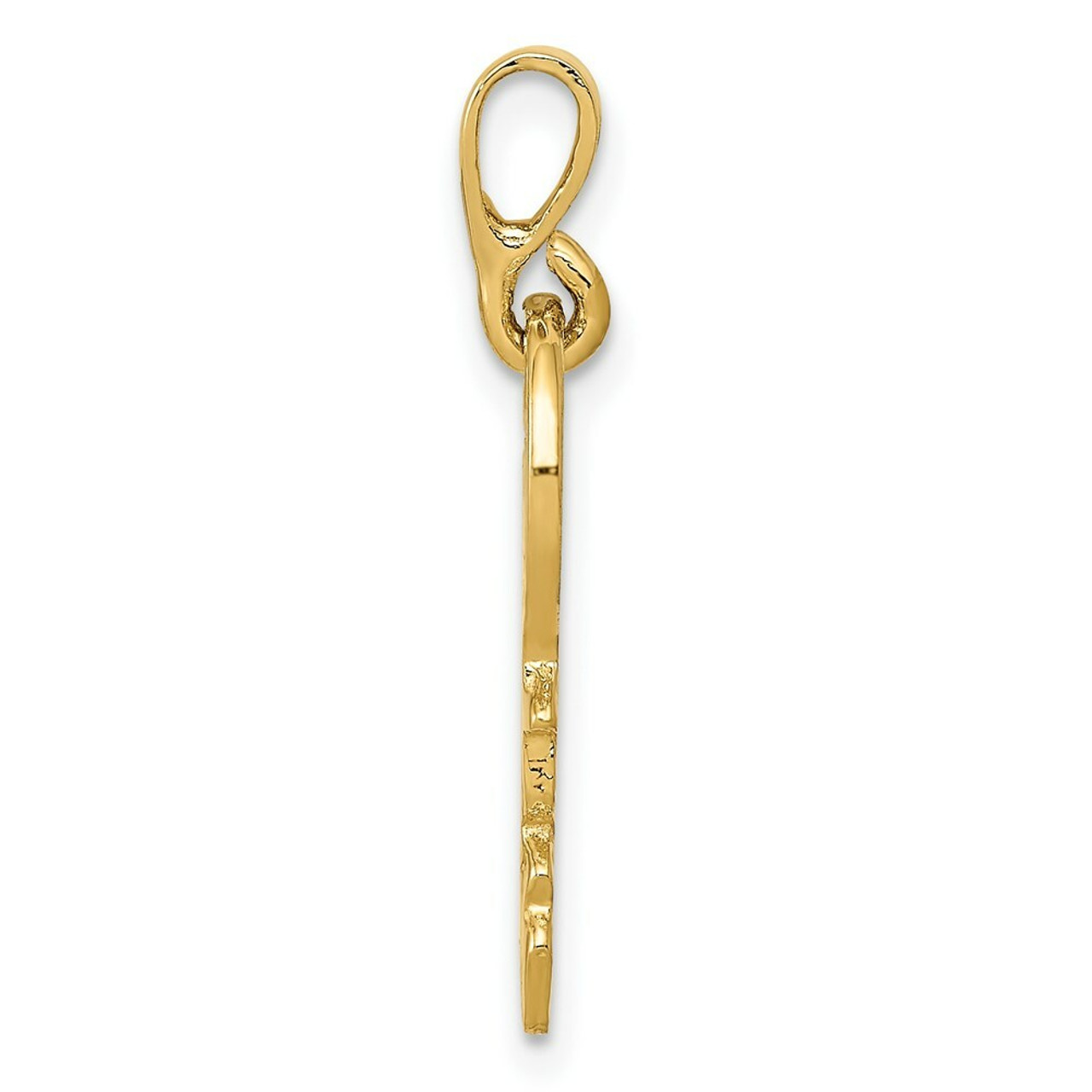 14K Yellow Gold Yellow Gold Polished Key Pendant - (B14-376)