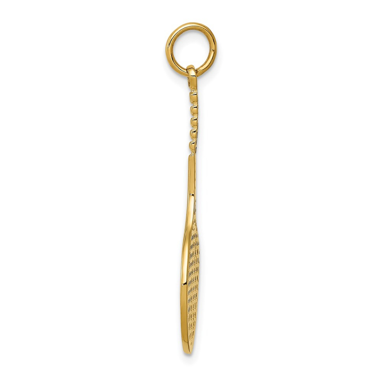 14K Yellow Gold Tennis Racquet Charm - (A82-870)
