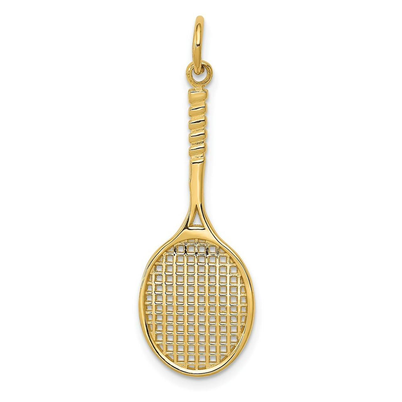 14K Yellow Gold Tennis Racquet Charm - (A82-870)