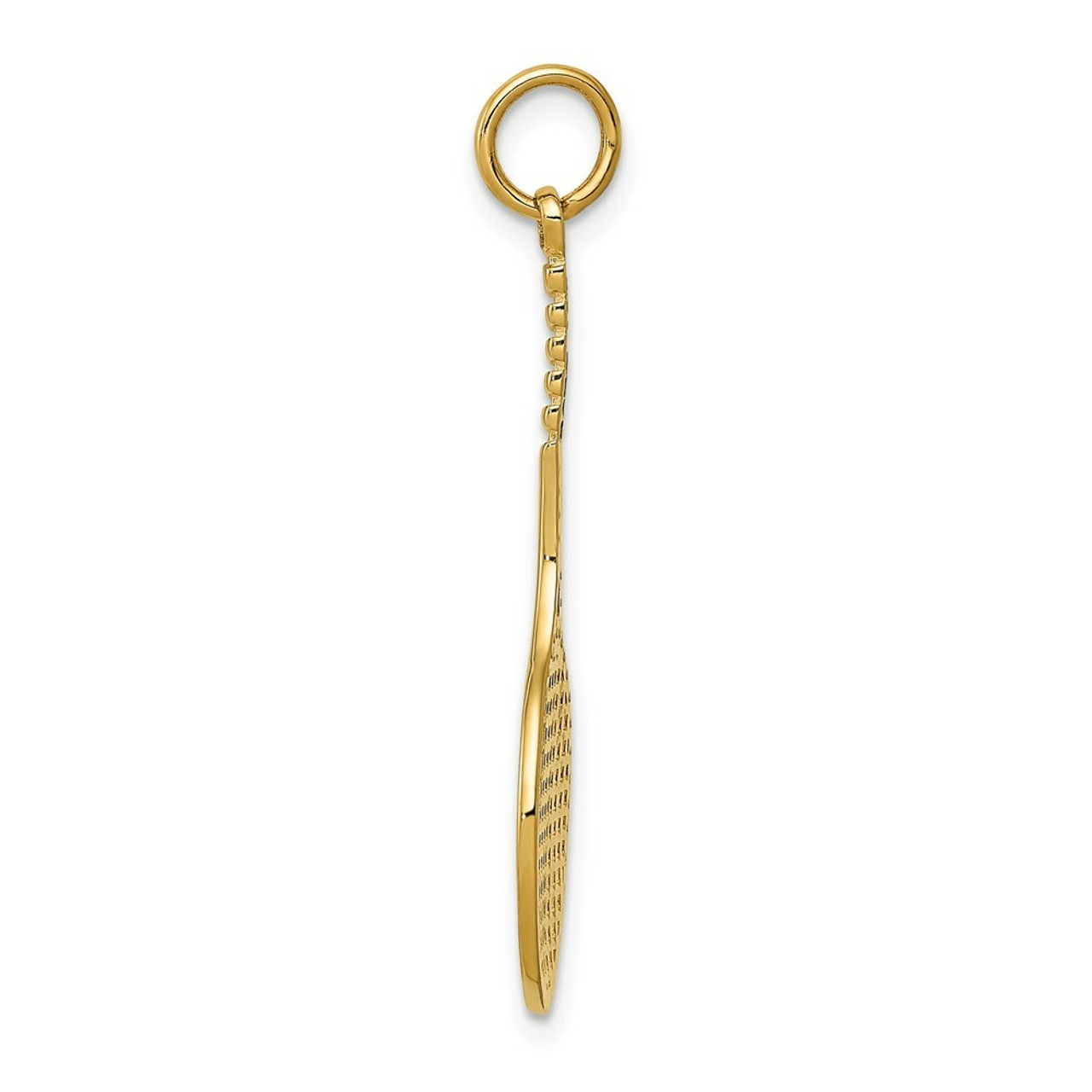 14K Yellow Gold Tennis Racquet Charm - (A82-870)