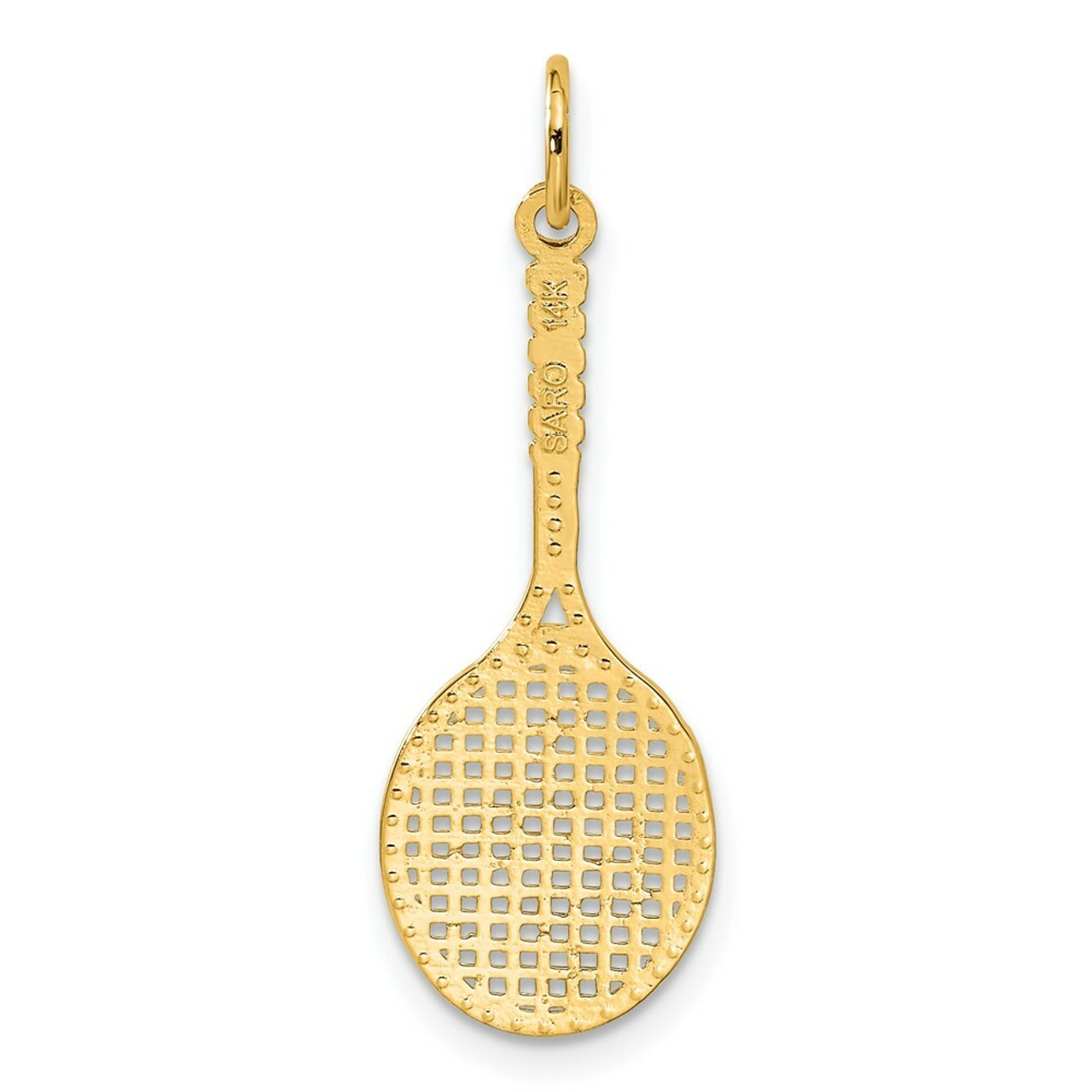 14K Yellow Gold Tennis Racquet Charm - (A82-870)