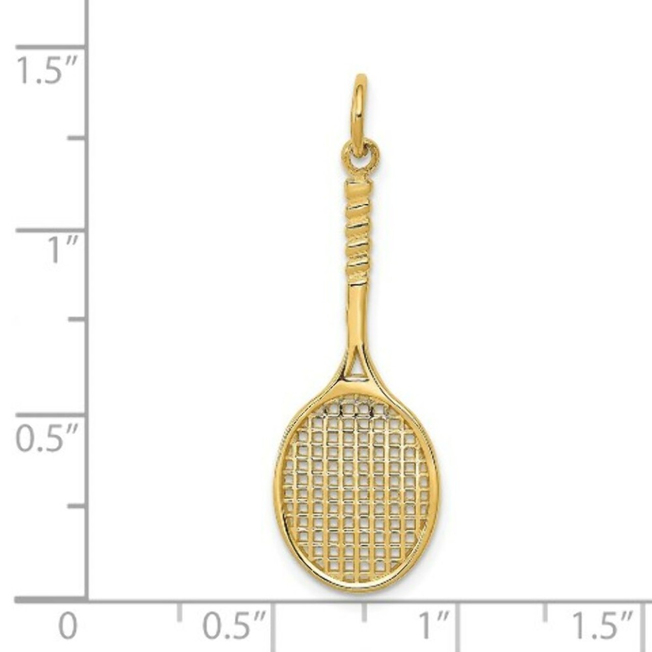 14K Yellow Gold Tennis Racquet Charm - (A82-870)