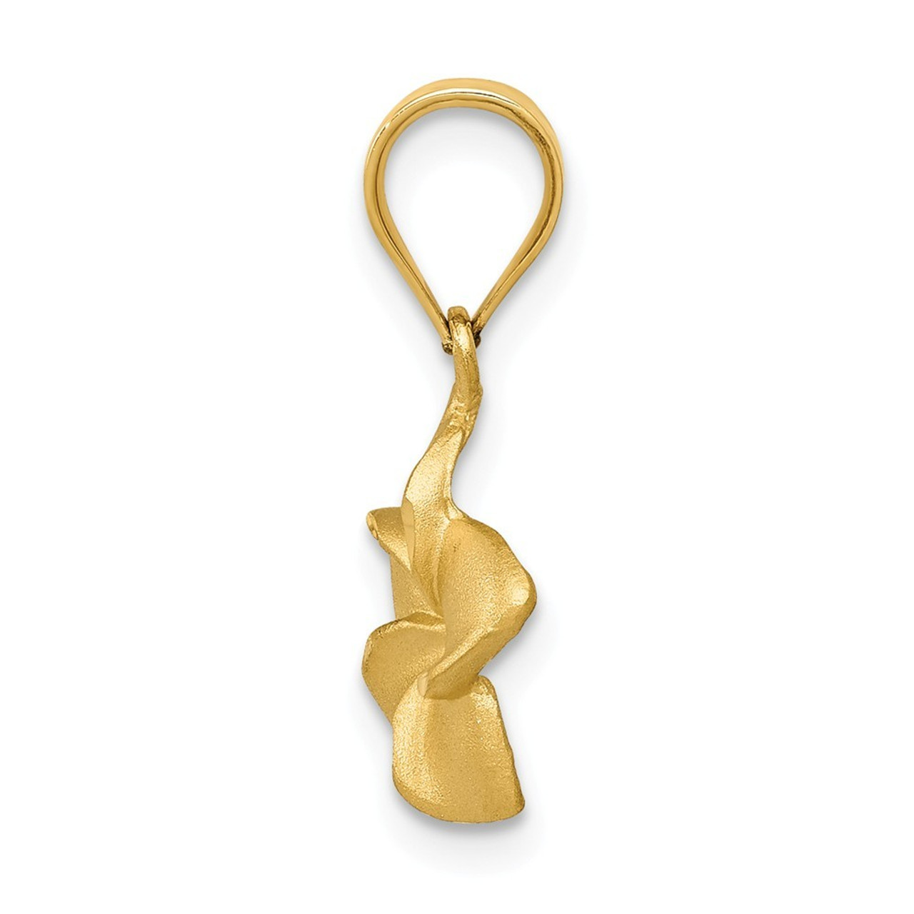 14K Yellow Gold Plumeria Floral Charm Pendant - (A84-230)