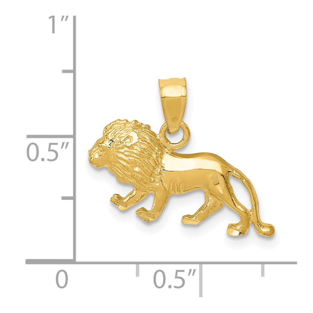 14K Yellow Gold Diamond-cut Lion Pendant - (A84-850) - Roy Rose