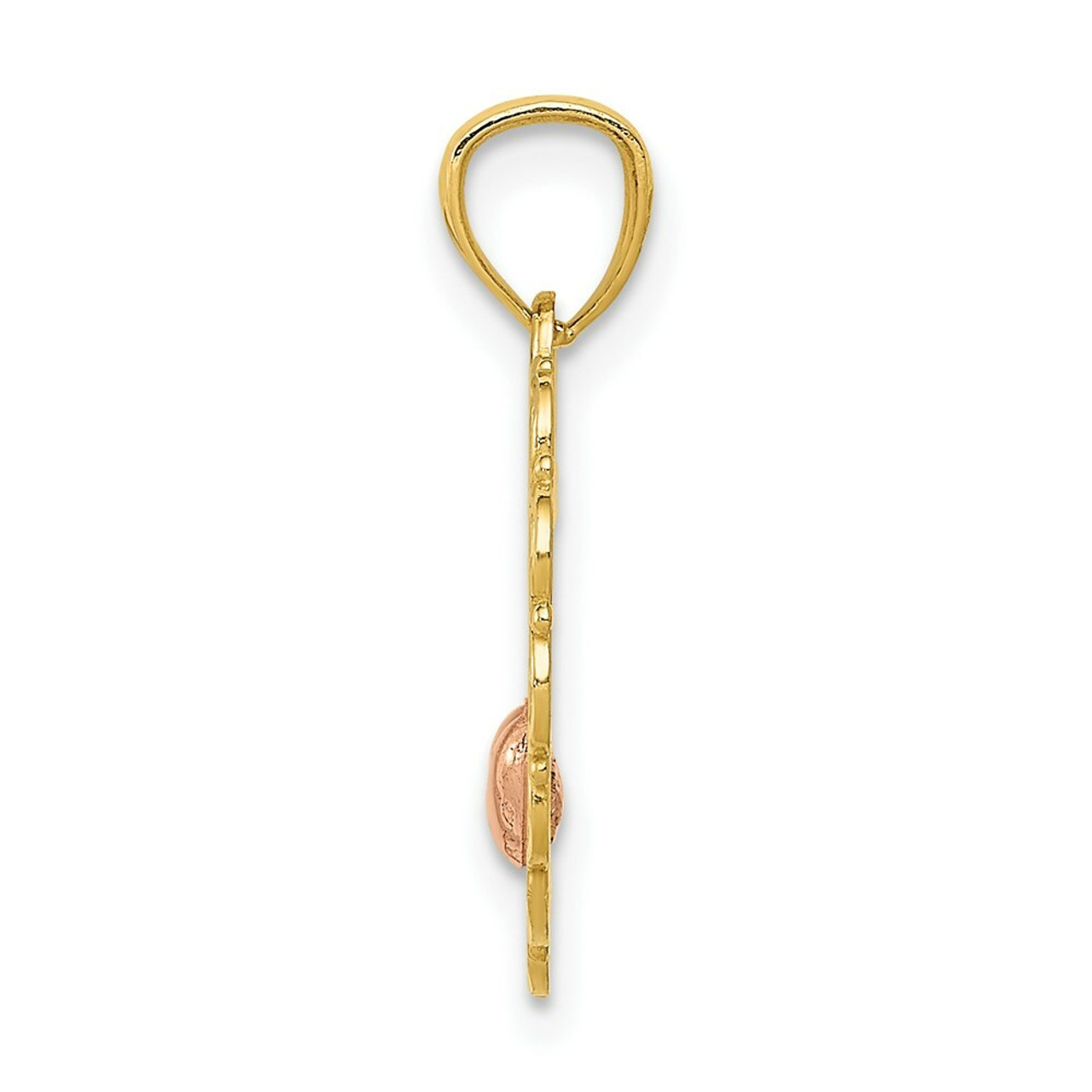 14K Two-tone Gold Mom Heart Pendant - (A84-859)