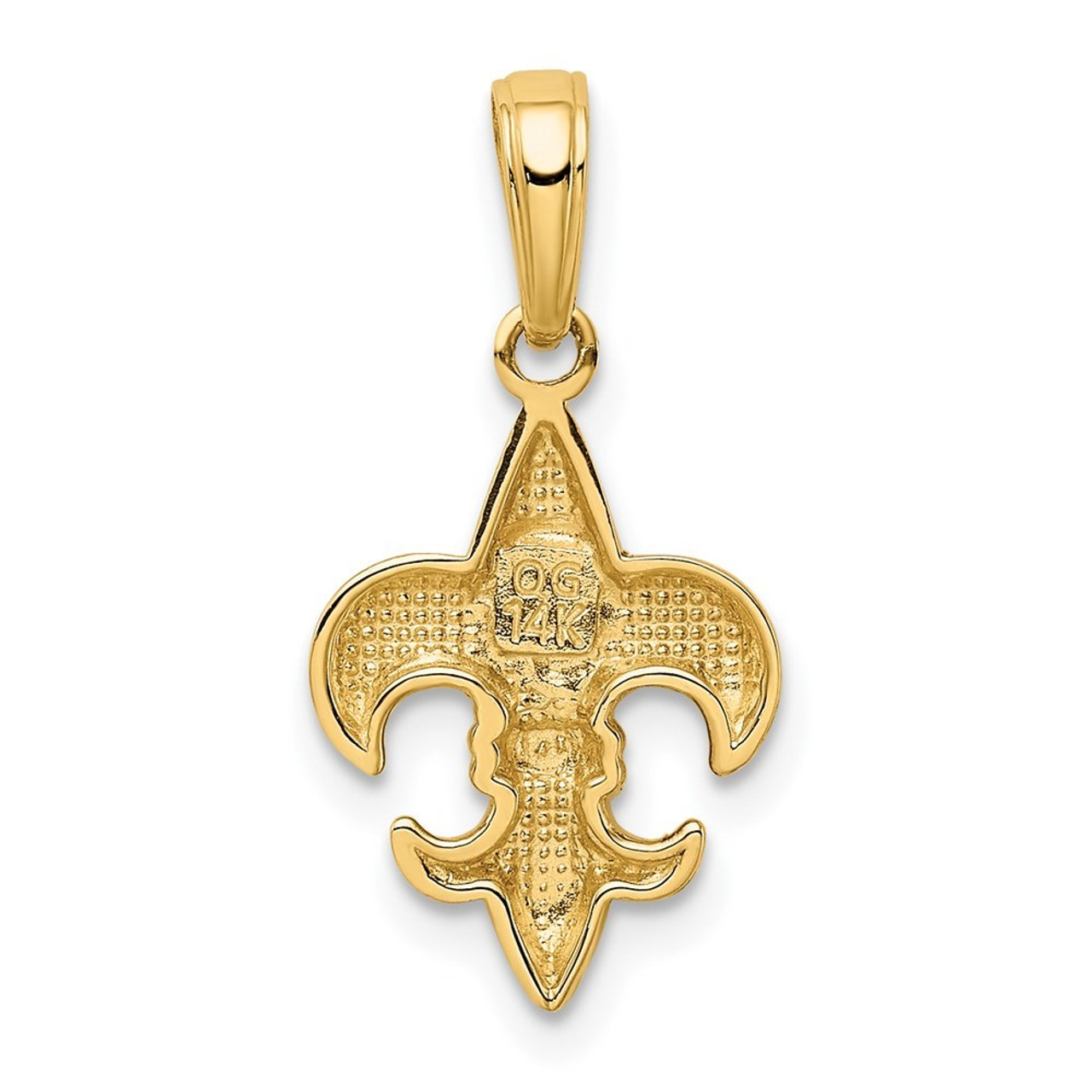 14K Yellow Gold Small Fleur-De-Lis Pendant - (A84-866)