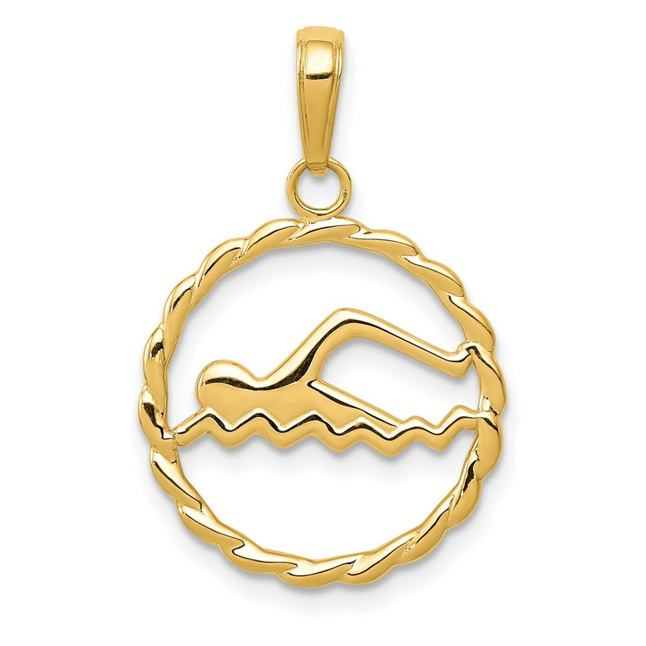 14K Yellow Gold Swimming Charm - (A85-373)