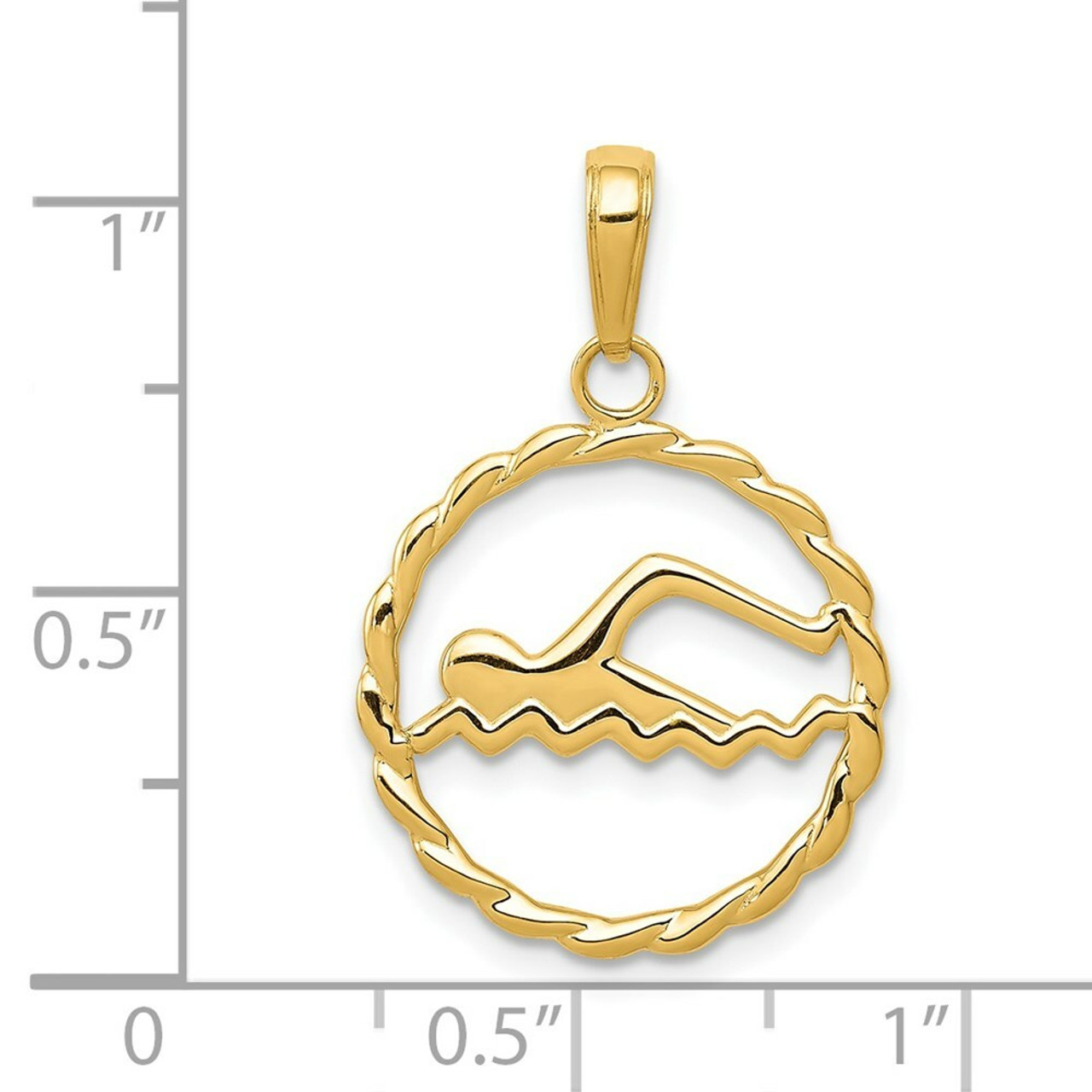 14K Yellow Gold Swimming Charm - (A85-373)