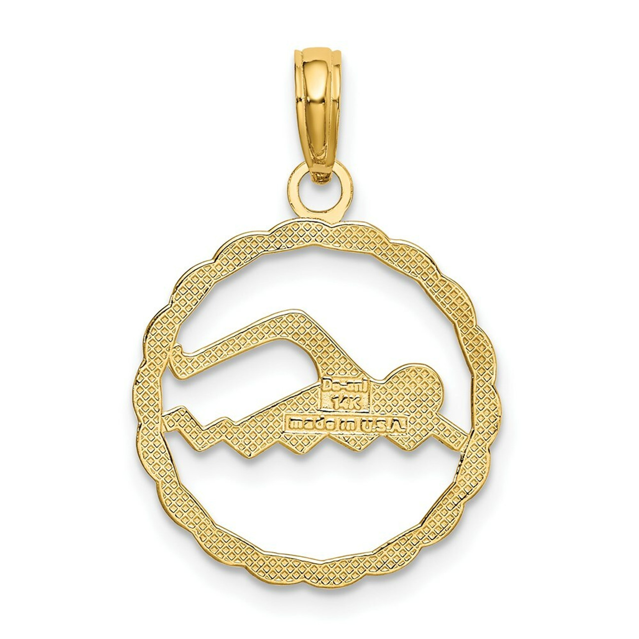 14K Yellow Gold Swimming Charm - (A85-373)