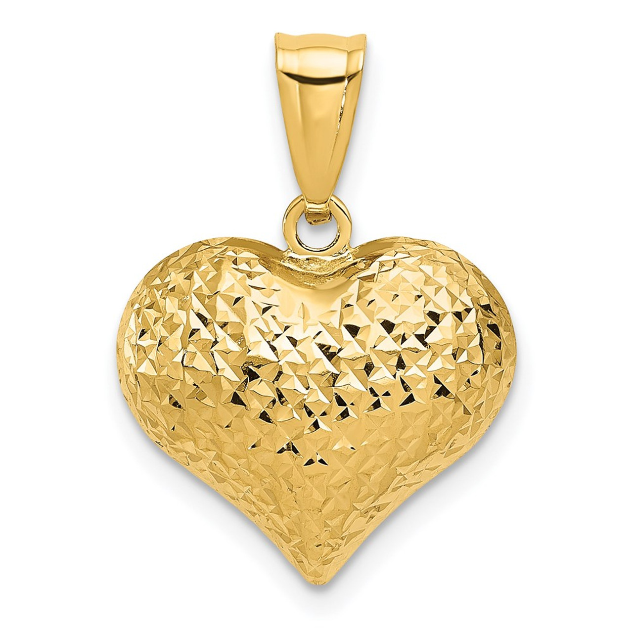 9ct Yellow Gold Puffed Heart Pendant And Chain - David Cullen Jewellers % %