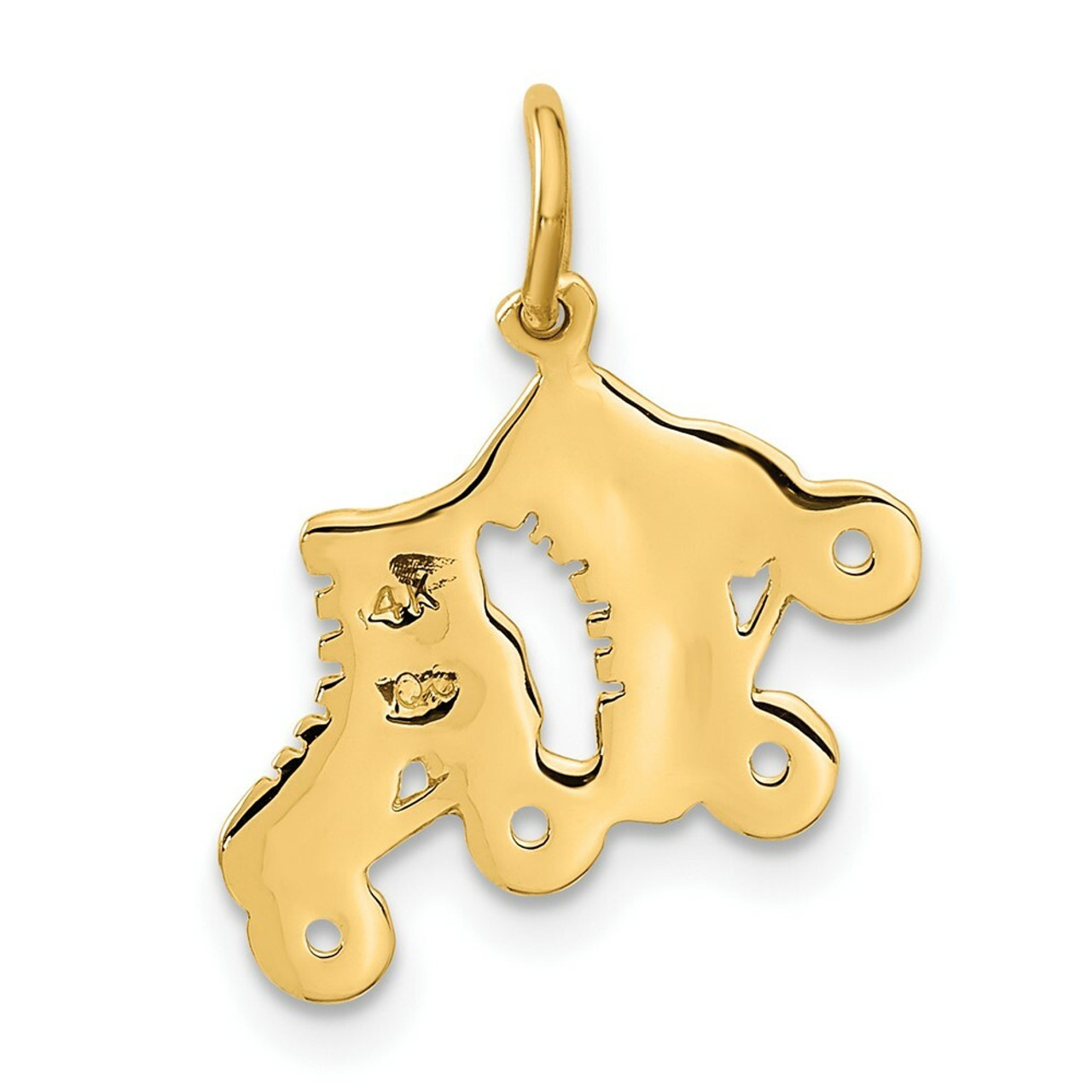 14K Yellow Gold Roller Skates Charm - (A86-802)