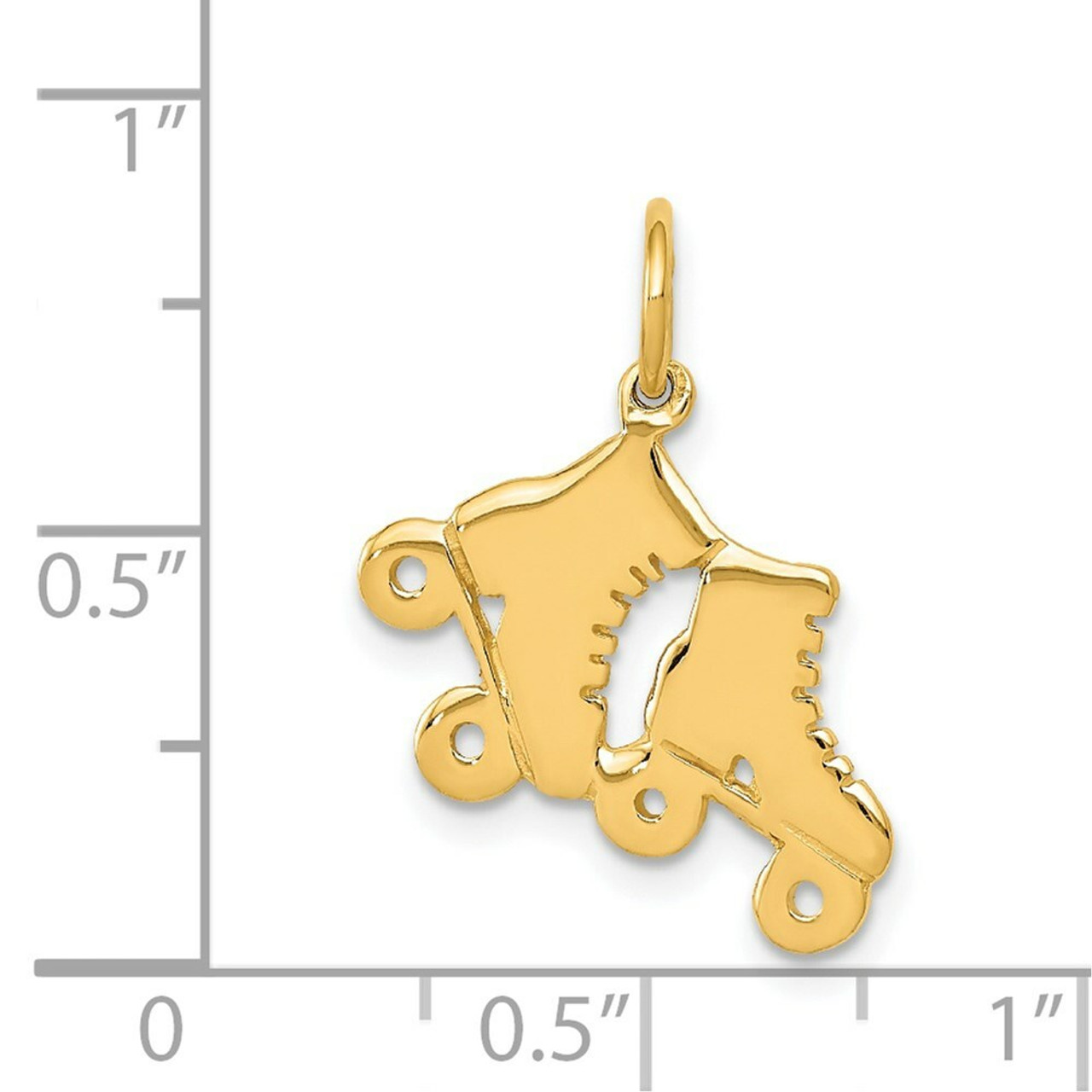 14K Yellow Gold Roller Skates Charm - (A86-802)