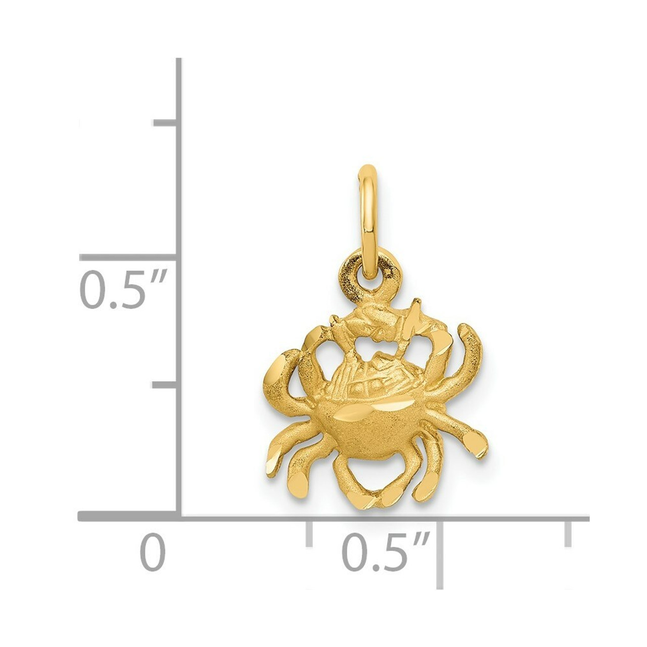 14K Yellow Gold Cancer Zodiac Charm - (A86-816)