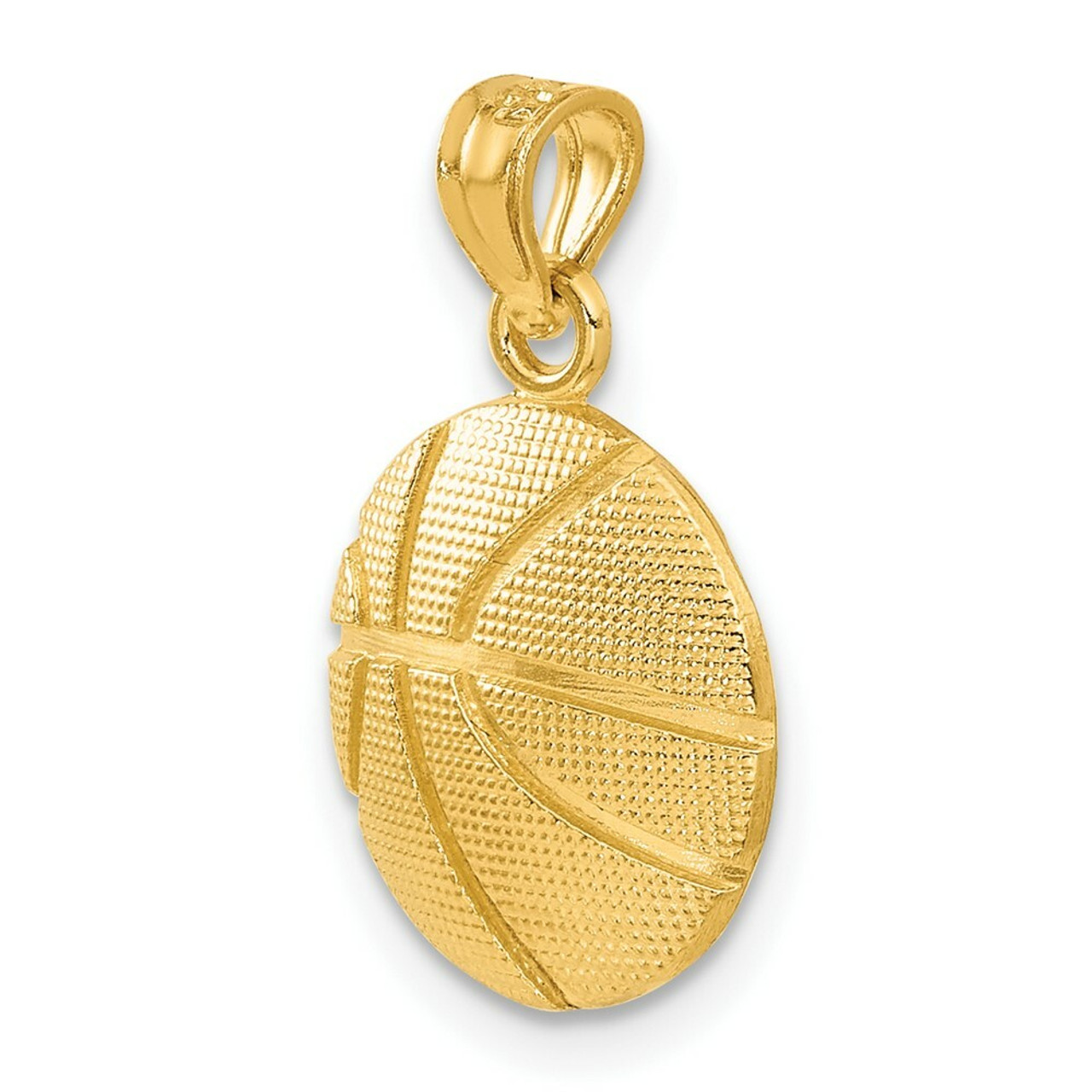 14K Yellow Gold Basketball Pendant - (A86-818)