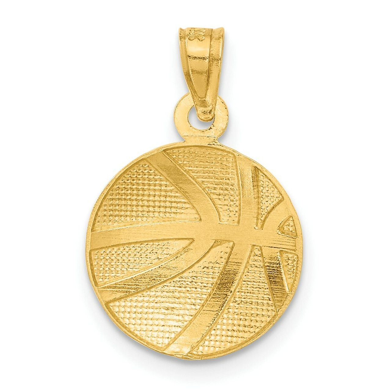 14K Yellow Gold Basketball Pendant - (A86-818)