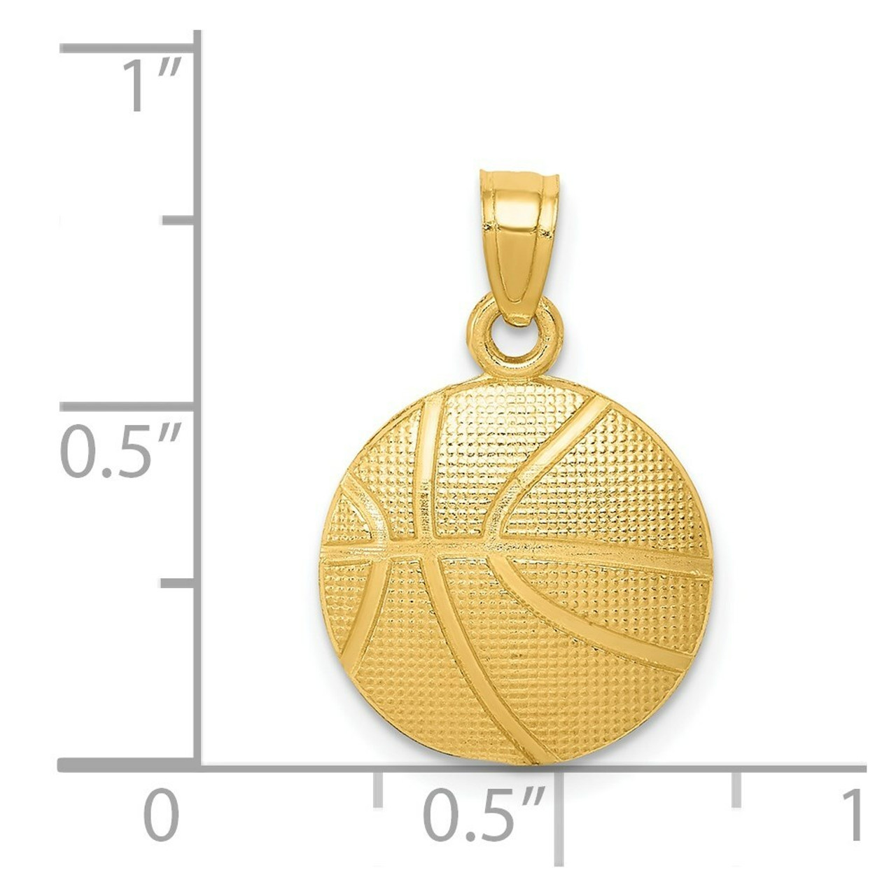 14K Yellow Gold Basketball Pendant - (A86-818)