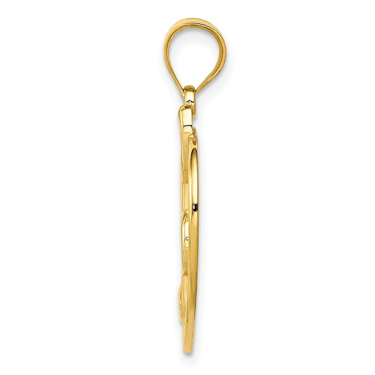 14K Yellow Gold Treble Clef In Heart Charm - (A87-433)