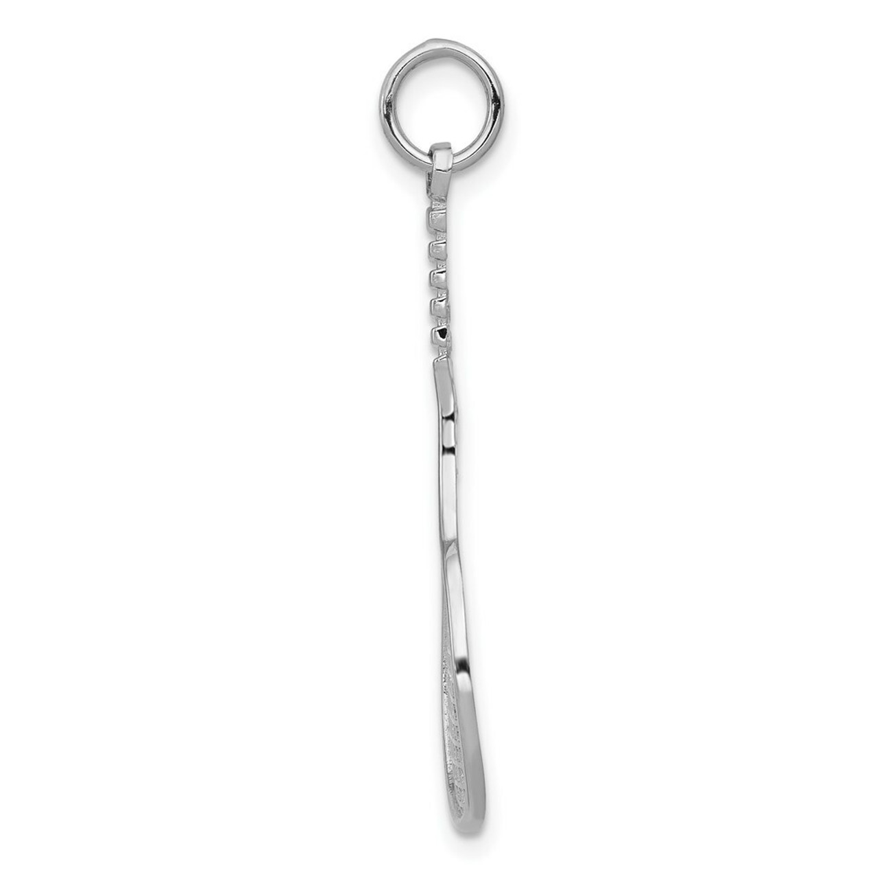 14K White Gold Tennis Racquet Charm Pendant - (A98-450)