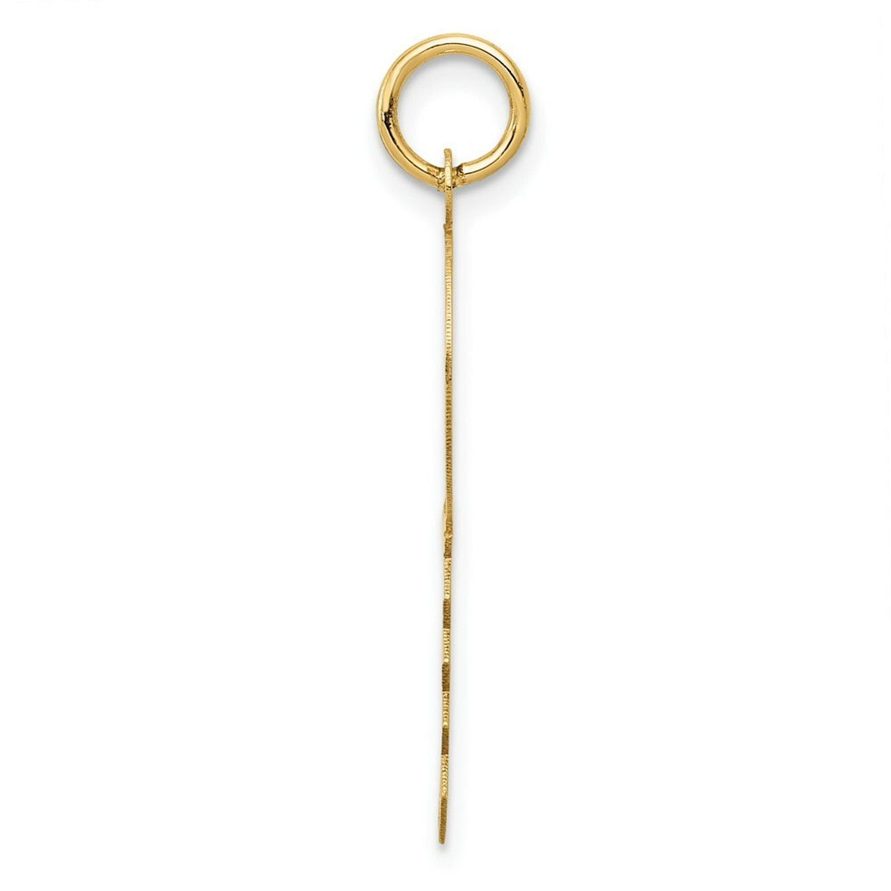 14K Yellow Gold Hearts On Key Charm Pendant - (A98-553)