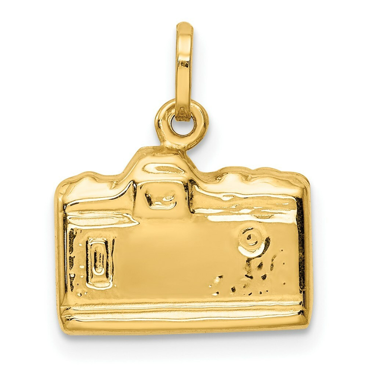 14K Yellow Gold 3-D Polished Camera Charm - (A98-828)