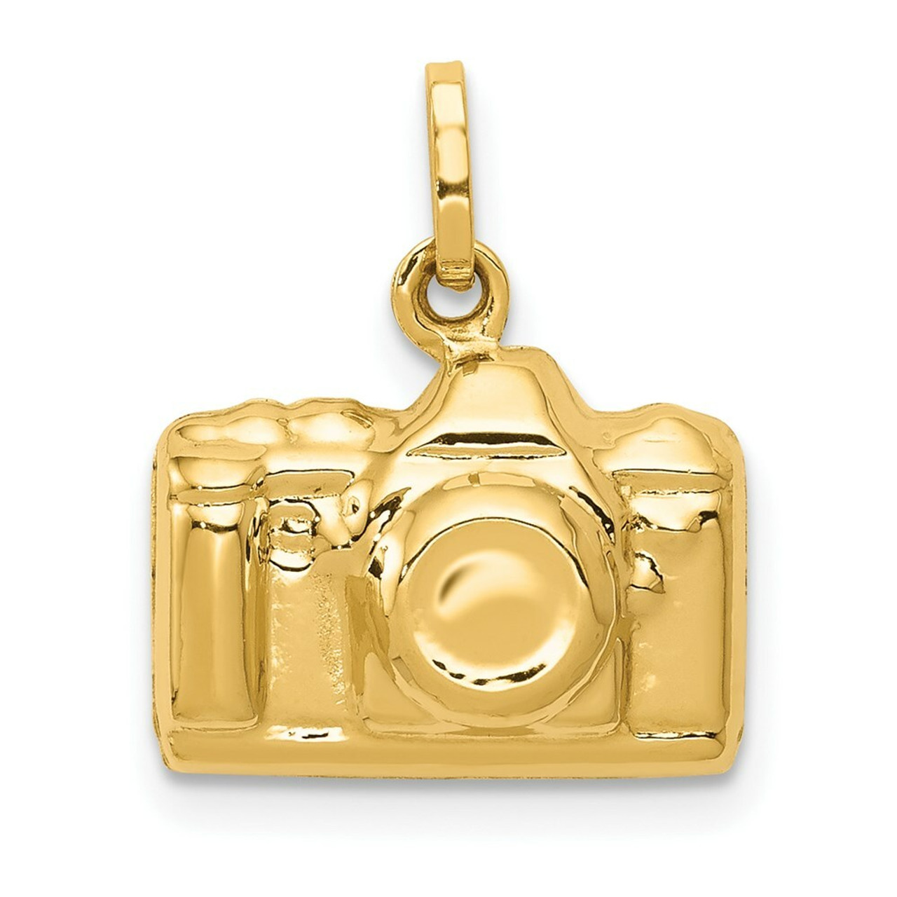 14K Yellow Gold 3-D Polished Camera Charm - (A98-828)