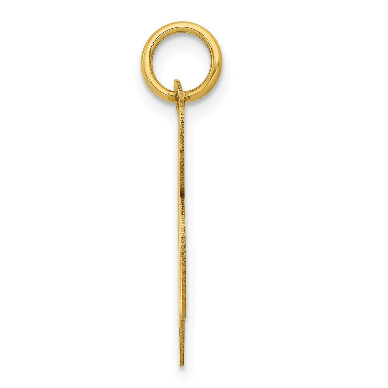 14K Yellow Gold Large Fancy Script Initial Letter B Charm Pendant - (B13-361)