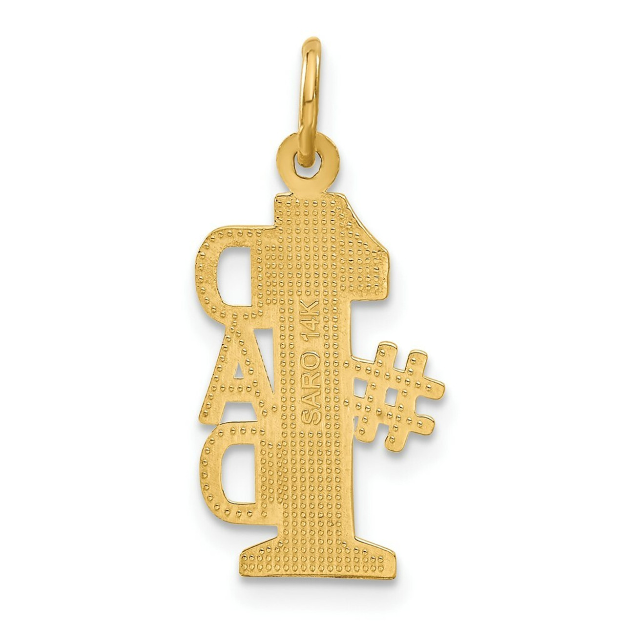 14K Yellow Gold #1 Dad Charm - (A82-849) 14K Yellow Gold #1 Dad Charm - (A82-849)