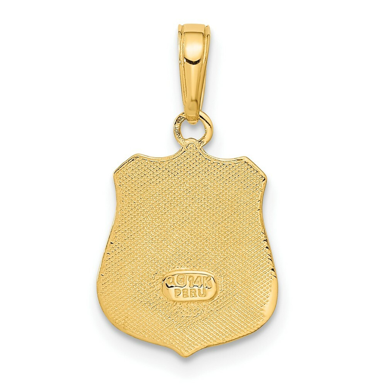14K Yellow Gold Police Badge Pendant - (A83-121)