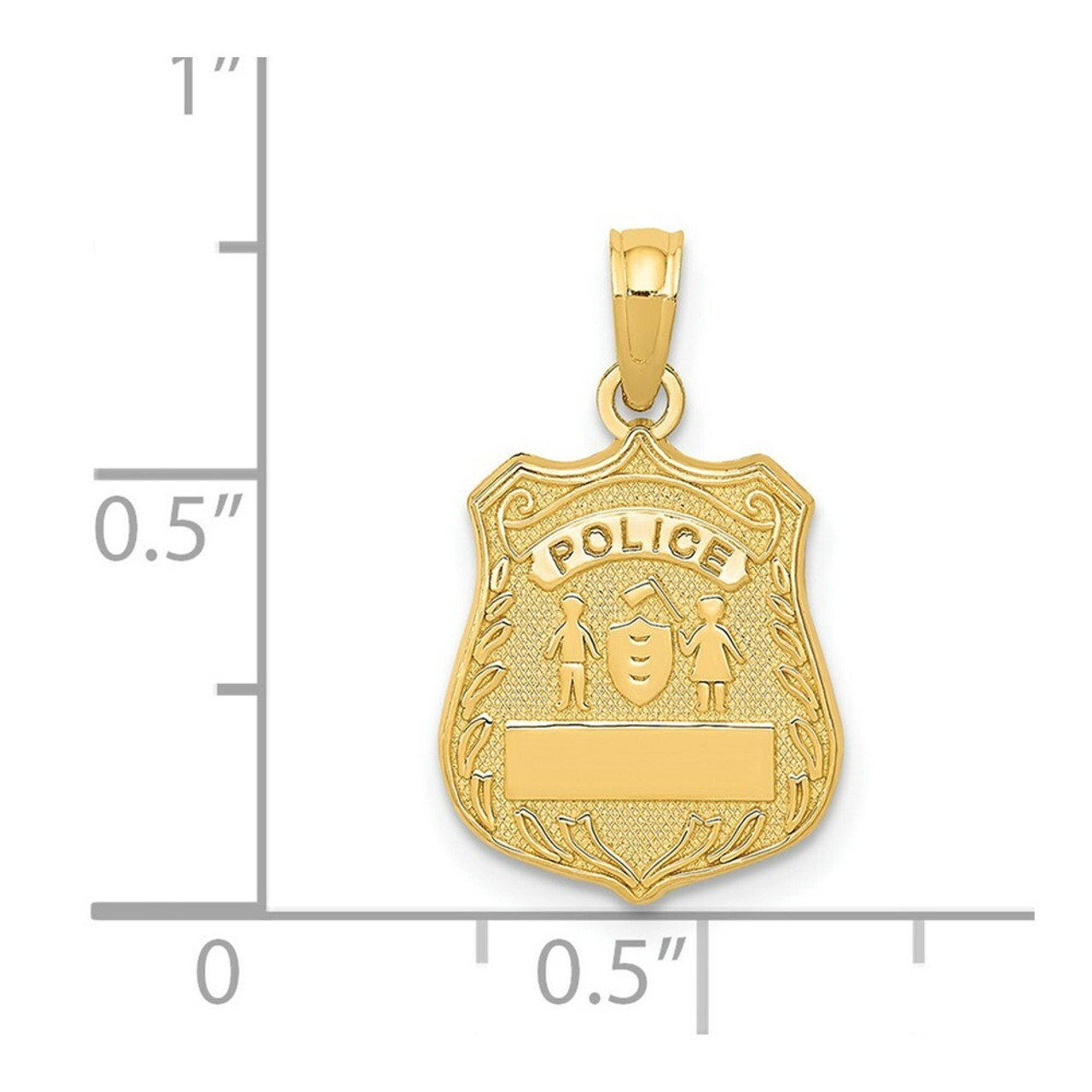 14K Yellow Gold Police Badge Pendant - (A83-121)