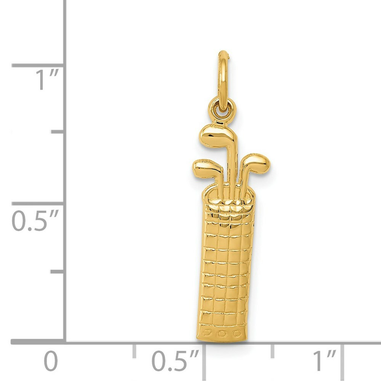 14K Yellow Gold Golf Bag Charm - (A83-920)