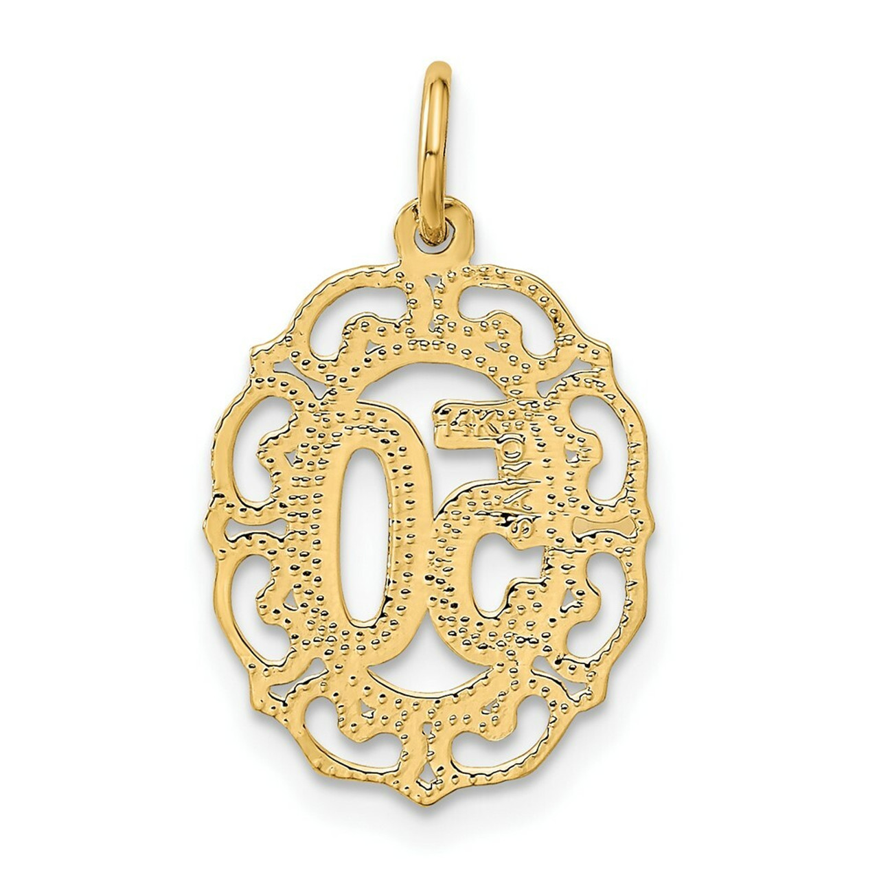 14K Yellow Gold #50 in Oval Pendant - (A83-927)