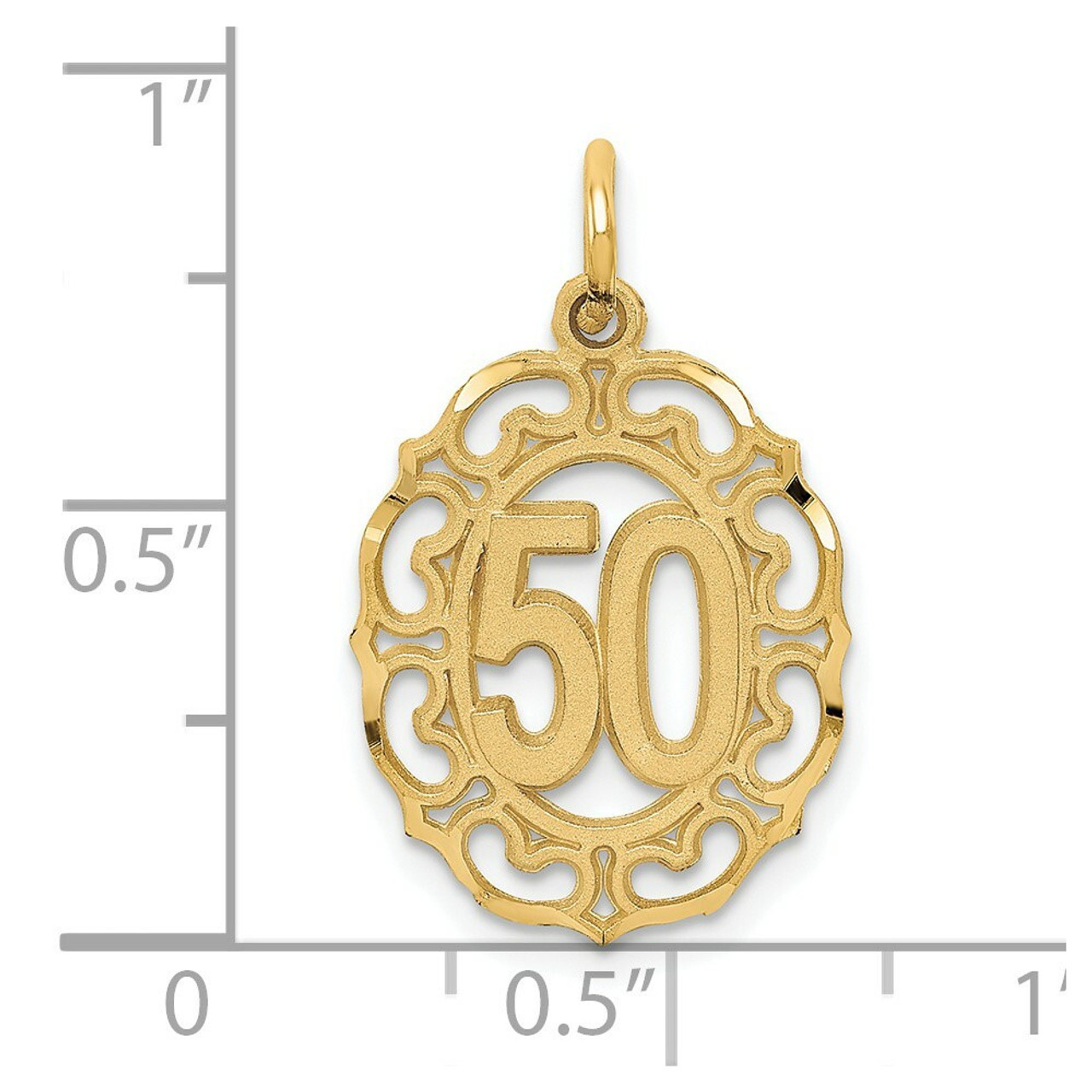 14K Yellow Gold #50 in Oval Pendant - (A83-927)