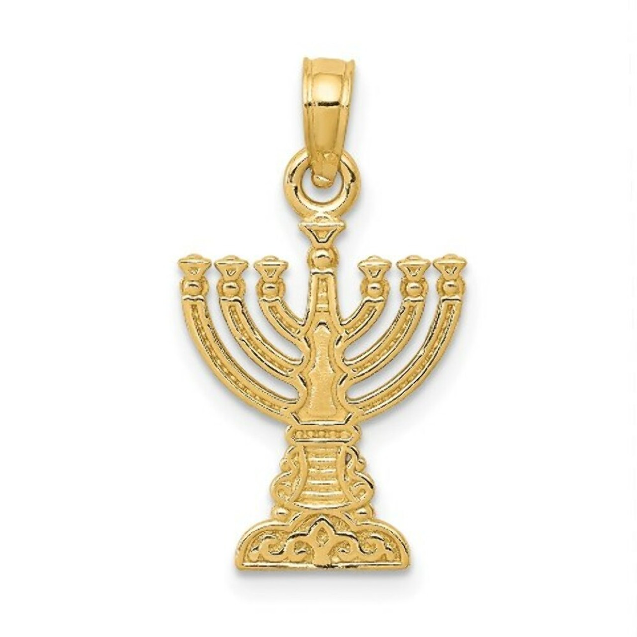 14K Yellow Gold Menorah Pendant - (A84-525)