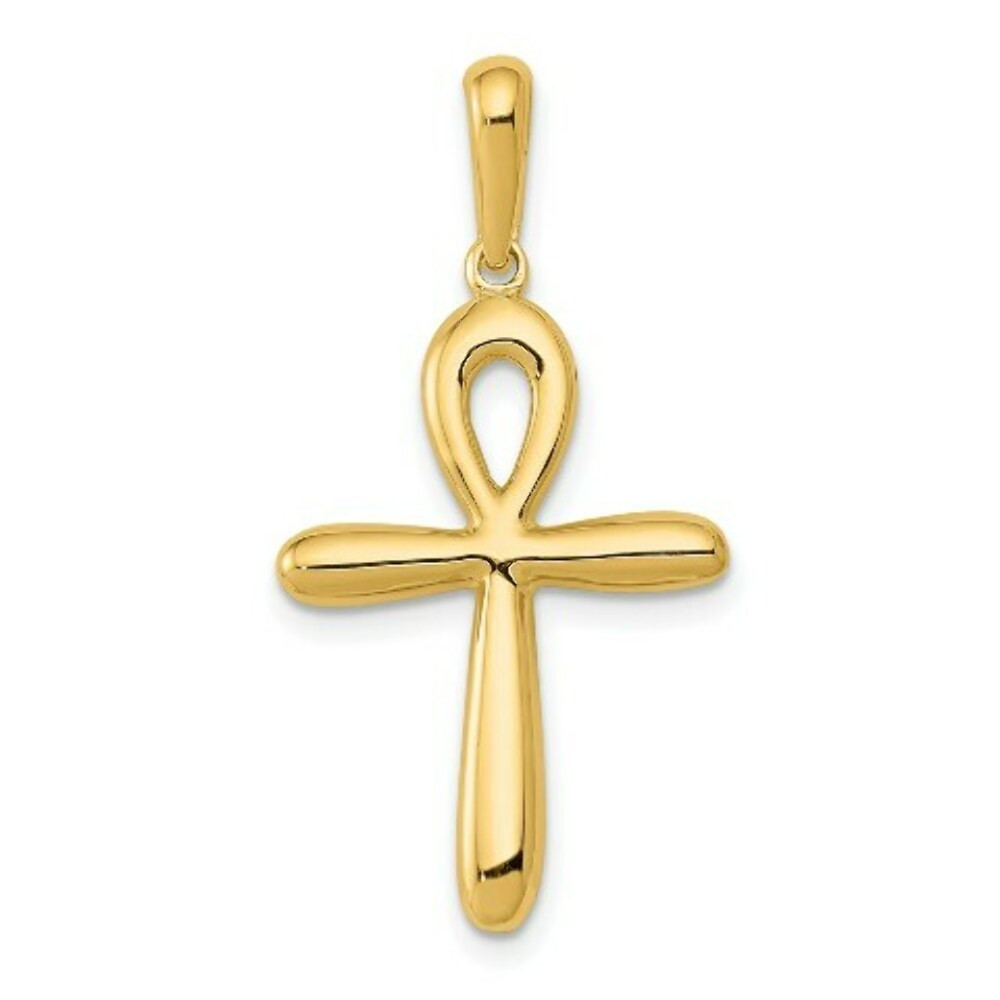 14K Yellow Gold Ankh Cross Pendant - (A84-679) - Roy Rose Jewelry