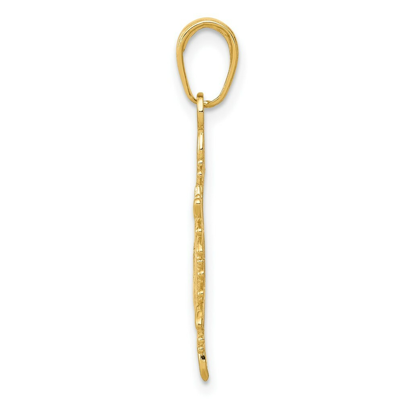 14K Yellow Gold Snowflake Pendant - (A85-462)