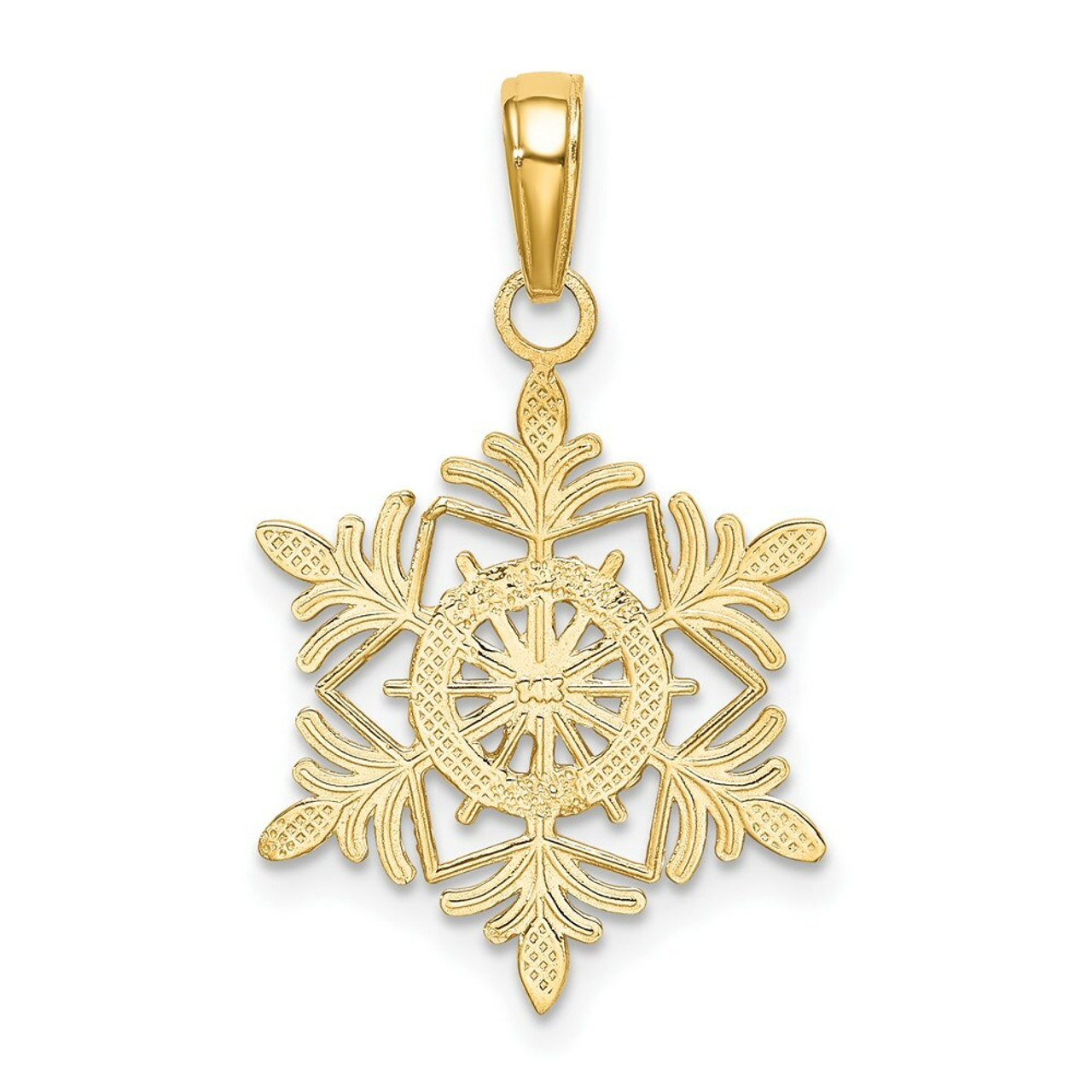 14K Yellow Gold Snowflake Pendant - (A85-462)