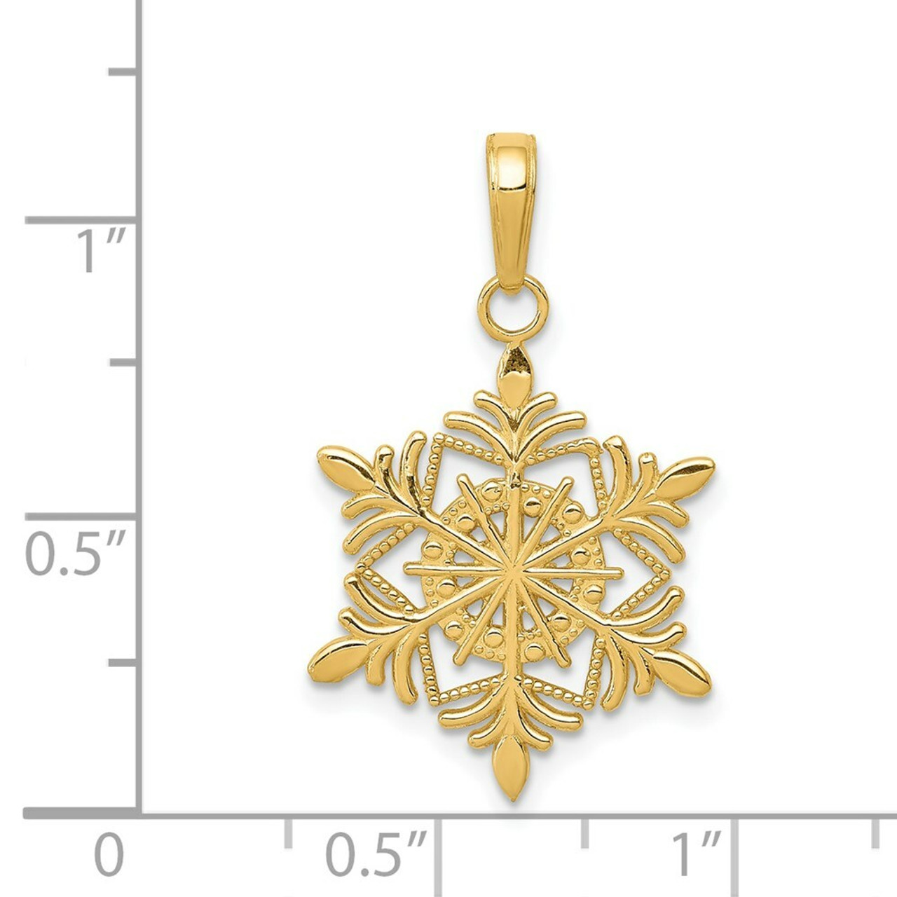 14K Yellow Gold Snowflake Pendant - (A85-462)