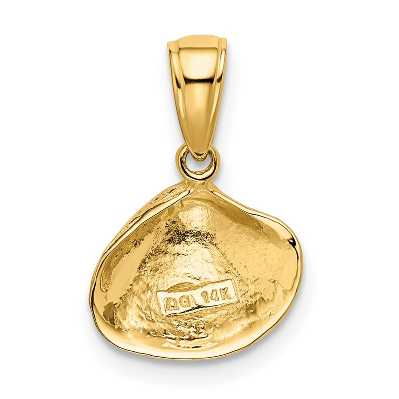 14K Yellow Gold Small Clam Shell Pendant - (A85-555)