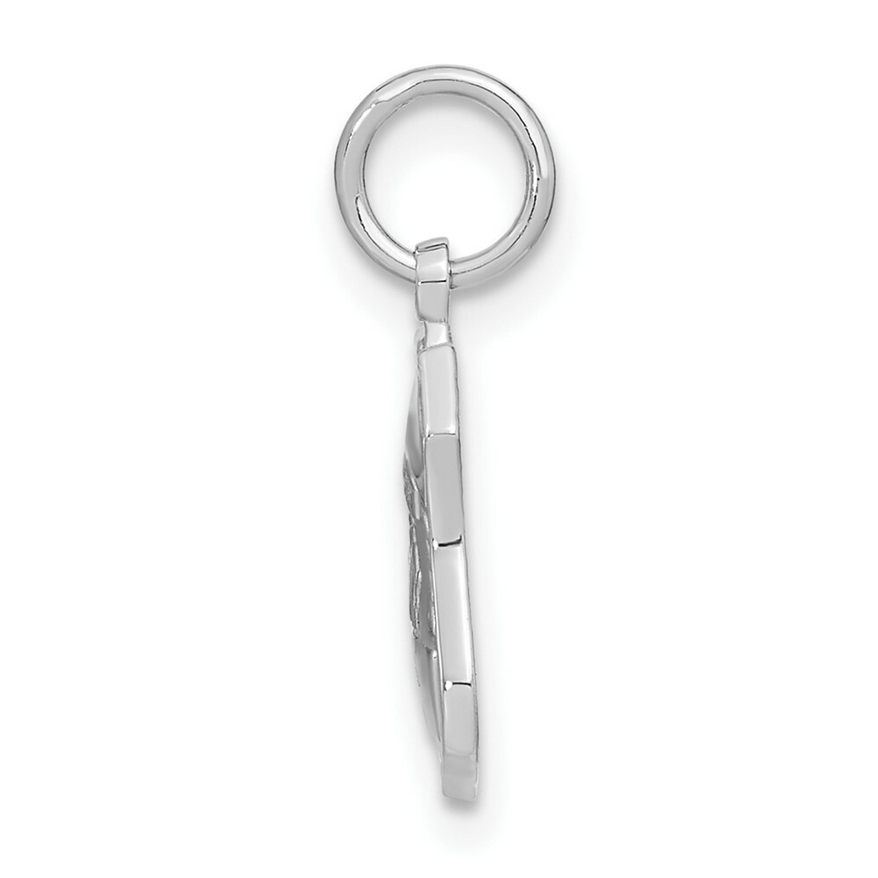 14K White Gold Police Badge Charm - (A86-265)