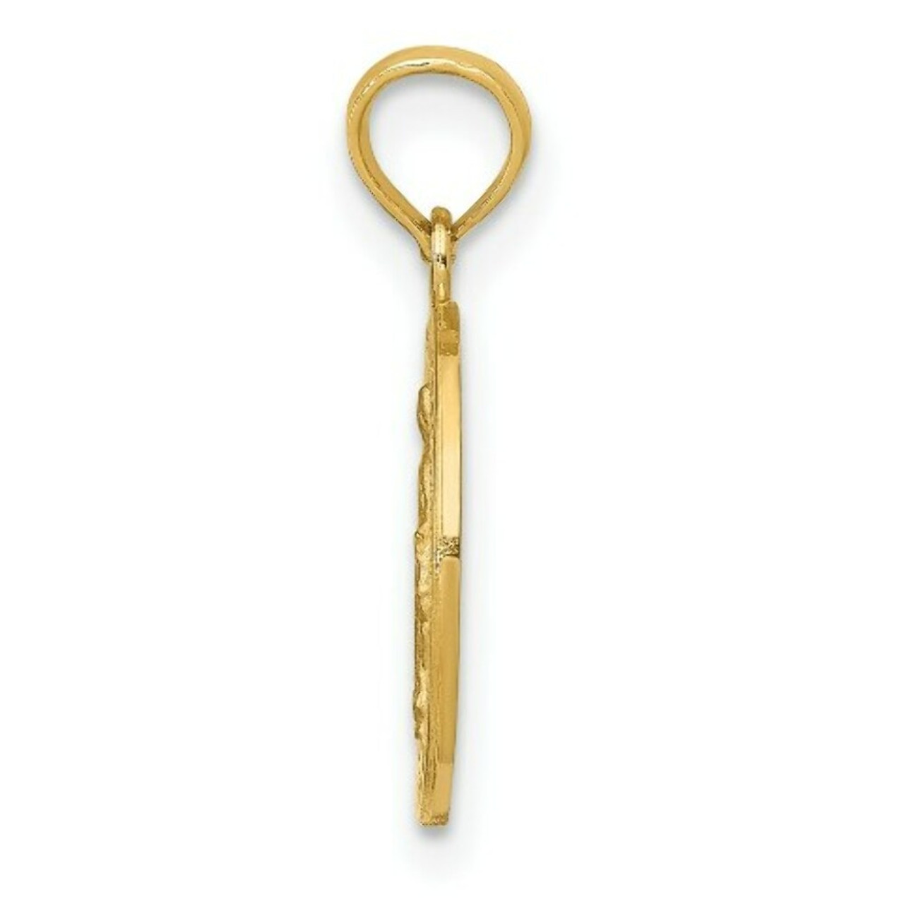 14K Yellow Gold Miraculous Medal Pendant 13mm width - (A86-564)