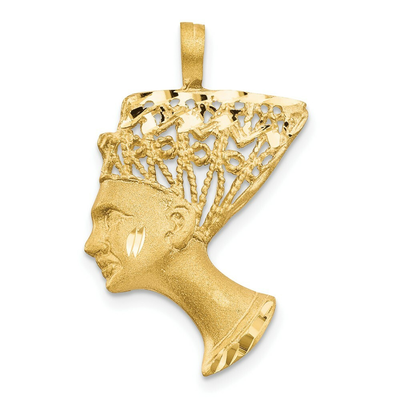 10K Yellow Gold Egyptian Head Charm - (A86-646)